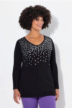 Angel of Style Longsleeve T-Shirt A-Linie silberner Sternendruck schwarz