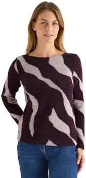 Cecil Gemustertes Federgarn Shirt Eggplant rot