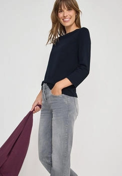 Cecil 4-Arm-Shirt U-Boot-Ausschnitt blau