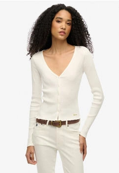 Superdry Essential Button Thru LS Top Off White
