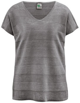 HemPage Strick T-Shirt anthrazit schwarz Hanf