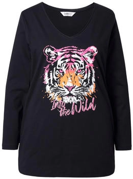 Angel of Style Langarmshirt Glitzersteinchen auf Tigermotiv
