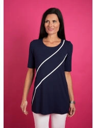 Seidel Damen T-Shirt marine weiß
