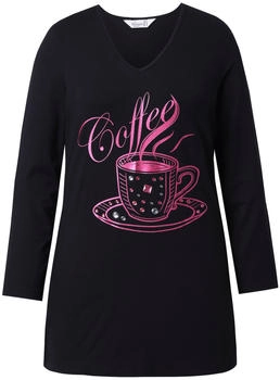 Mia Moda T-Shirt Langarmshirt Pailletten-Motiv schwarz