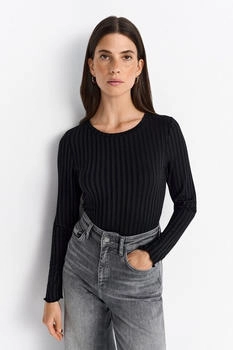 Rich & Royal longsleeve rollkante schwarz black