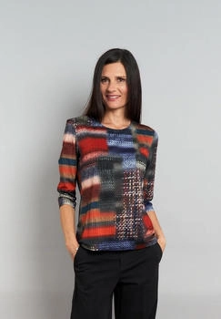 Seidel 4-Arm-Shirt besonderem Print rosegold kupfer