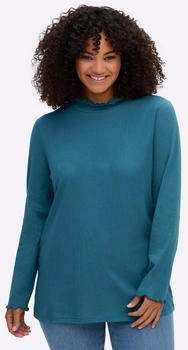 Sheego Stehkragenshirt Shirtrolli blau topas