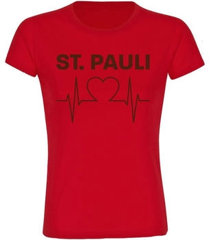 multifanshop T-Shirt Herzschlag rot