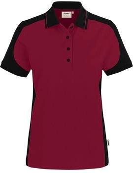 Hakro Regular Fit Poloshirt weinrot schwarz