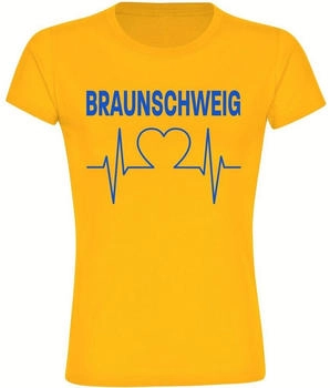 multifanshop T-Shirt Europa Herzschlag gelb