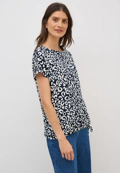 Cecil T-Shirt Raffungen an den Schultern urban dark blue
