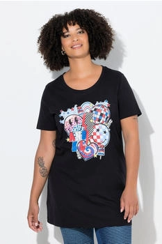 Angel of Style T-Shirt längere Passform Smiley-Motiv schwarz