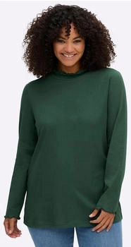 Sheego Stehkragenshirt Shirtrolli grün moos