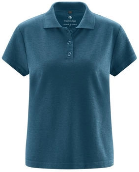 HemPage Klassisches Poloshirt Hanf Biobaumwolle Reef blau schwarz