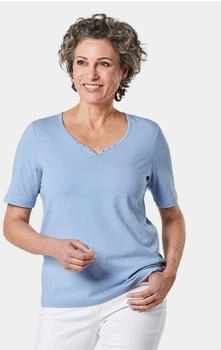 GOLDNER T-Shirt Ausschnitt und Steinchen hellblau