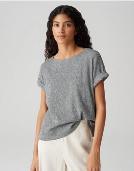 Opus Kurzarmshirt SIEKO Regular melierter Crinkle Optik