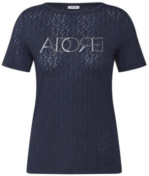 Cecil T-Shirt Burnout-Optik urban dark blue