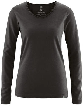 HemPage Lene Langarm-Shirt Hanf/Bio-Baumwolle schwarz