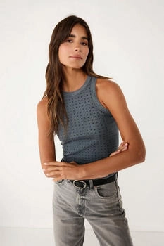 No Matter What Soft Ribbed Tank Top anthrazit