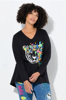 Angel of Style A-Linien T-Shirt mit Tiger-Motiv