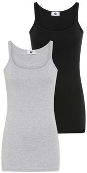 AJC Longtops 2-pack (691721) graumeliert/schwarz