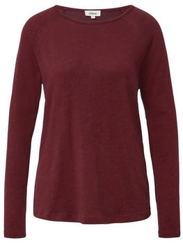 s.Oliver Langarmshirt mit Raglan&auml;rmeln und Flammgarnstruktur (2175336) rot
