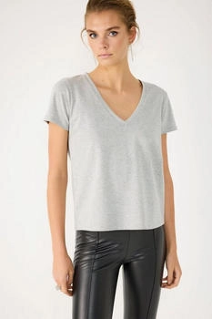 No Matter What No Matter What T-Shirt V-Ausschnitt grau
