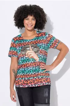 Angel of Style T-Shirt A-Linie Kussmund Leo-Streifen (840043)