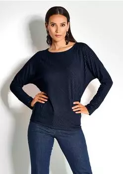 Madeleine Glamouröser Pullover mit Strass-Akzenten marine
