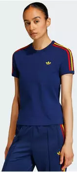 Adidas 3-STREIFEN SLIM T-SHIRT Night Indigo / Better Scarlet / White (KE9379)