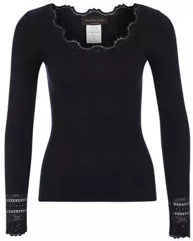 Rosemunde Shirt mit Spitze Slim Fit navy