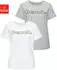 Bench Loungewear T-Shirt mit Logoprint grau melange/weiß