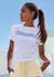 Bench Loungewear T-Shirt mit Logoprint grau melange/weiß