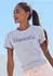 Bench Loungewear T-Shirt mit Logoprint grau melange/weiß