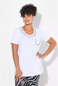 Mia Moda T-Shirt mit Zierketten (837528) schneeweiß