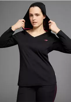 KangaROOS Kapuzenshirt Langarm V-Ausschnitt (858287) schwarz