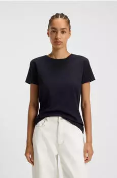 Hugo Boss T-Shirt aus Baumwoll-Jersey mit Logo-Detail Style C_Esogo_1 50506973 Dunkelblau