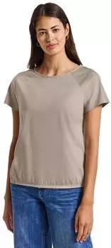 Street One Frauen Shirt mit Schulterdetail in Beige Gr: (A32375327019)