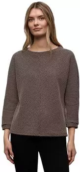 Street One Frauen Two-Tone Strukturshirt in Braun Gr: (A32440727103)
