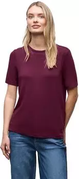Street One Frauen Shirt mit Chiffon-Detail in Rot Gr: (A32384517094)