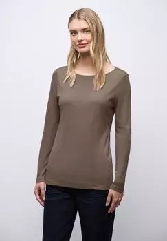 Street One Frauen Basic Langarmshirt in Braun Gr: (A32420116911)