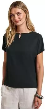 Street One Frauen Shirt mit Cut-Out in Grün Gr: (A32350616618)
