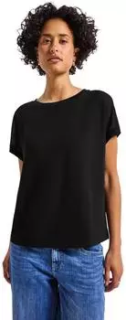 Street One Frauen 2-in-1 Chiffon Shirt in Schwarz Gr: (A32375610001)