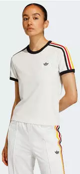 Adidas 3-STREIFEN SLIM T-SHIRT Cloud White / Black / Team Power Red 2 / Collegiate Gold (KE9381)