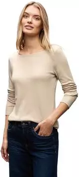 Street One Frauen Basic Langarmshirt in Beige Gr: (A32417616667)