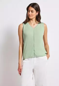 Street One Frauen Materialmix Top mit Tape in Grün Gr: (A32344116279)
