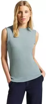 Street One Frauen Silk-Look Rippstruktur-Top in Blau Gr: (A32385317020)