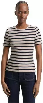 Tom Tailor Denim T-Shirt Slim Fit (TTD9cam002000005) beige/navy