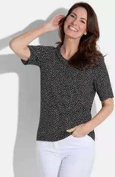 GOLDNER T-Shirt mit Stickerei schwarz/weiß