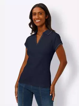 Heine Shirt V-Ausschnitt (62799318) marine/blau